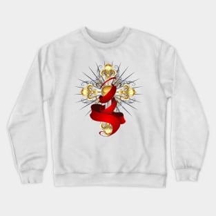 Cross with a Red Ribbon Crewneck Sweatshirt